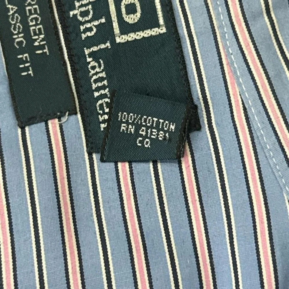 Vintage Polo Ralph Lauren Pink Blue Stripe Big & Tall Polo Shirt Classic Fit